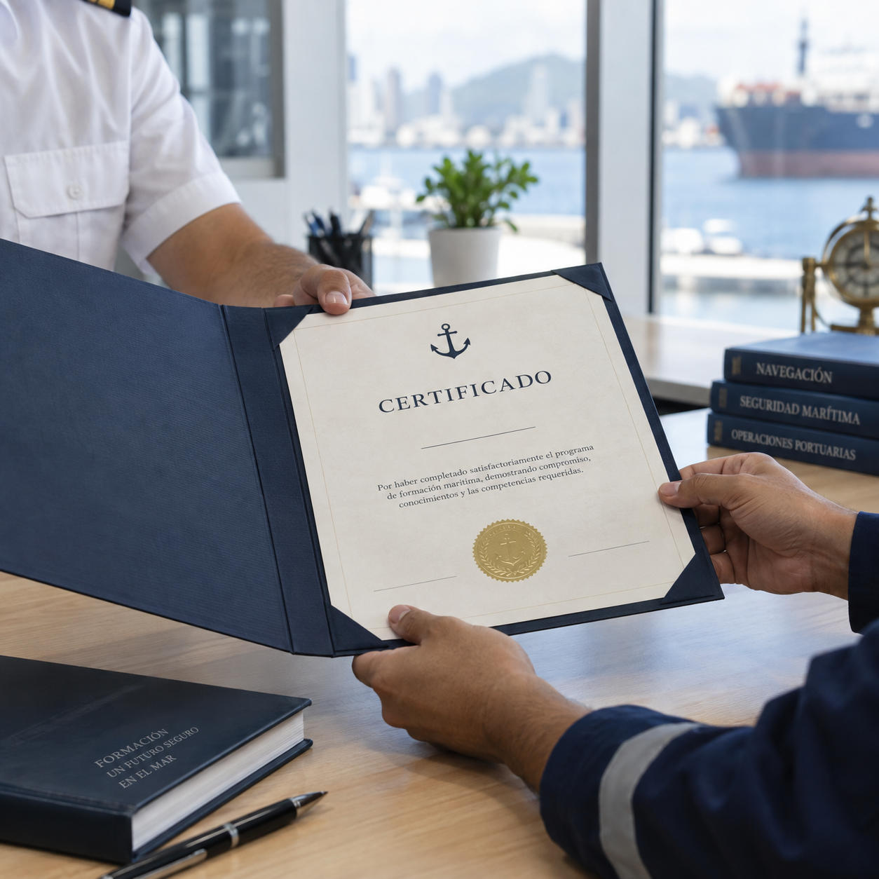 Entrega de un certificado de formación marítima