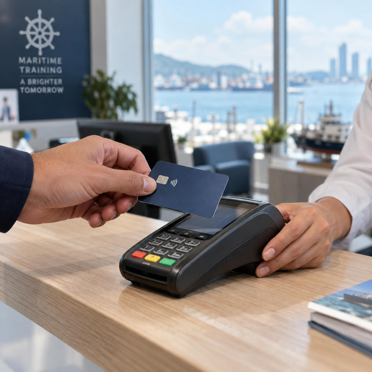 Pago con tarjeta en un terminal de cobro